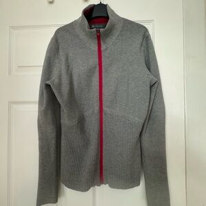Title Nine Gray Sweater with Red Zipper